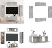 vidaXL 4-delige Tv-meubelset spaanplaat betongrijs - Tv-meubelset - Tv-meubelsets - Tv Meubelset - Tv Meubelsets