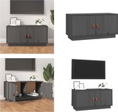 vidaXL Tv-meubel 80x34x40 cm massief grenenhout grijs - Tv-kast - Tv-kasten - Tv-meubel - Hifi-meubel