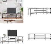 vidaXL Tv-meubel 161x35x45 cm bewerkt hout en ijzer grijs sonoma eiken - Tv Meubel - Tv Meubels - Tv Wandmeubel - Tv Tafel
