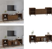 vidaXL Tv-meubel 160x35x55 cm bewerkt hout bruineikenkleurig - Tv-kast - Tv-kasten - Tv-meubel - Hifi-meubel