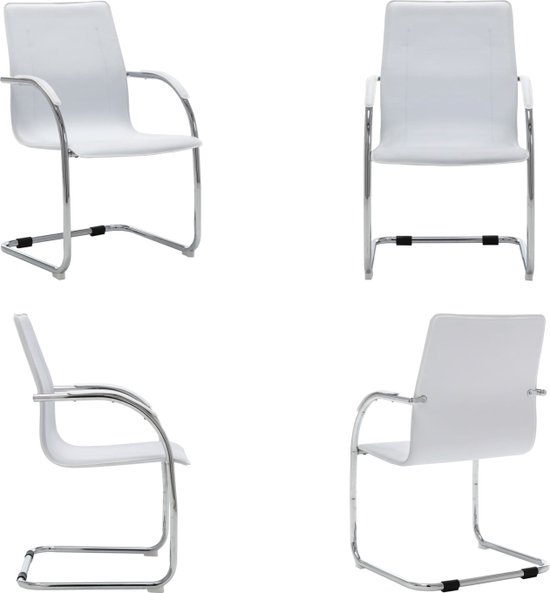 vidaXL Chaise de bureau Simili cuir Blanc - Chaise de bureau - Chaises de bureau - Chaise - Chaises