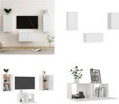 vidaXL 3-delige Tv-meubelset spaanplaat wit - Tv-meubelset - Tv-meubelsets - Tv Meubelset - Tv Meubelsets