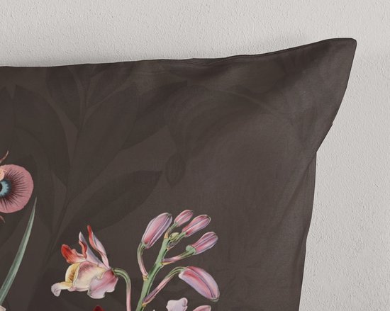 Good Morning dekbedovertrek bloemen - Lits jumeaux 240x200/220 cm - Bruin - 100% Katoen renforce van Good Morning — afbeelding 3