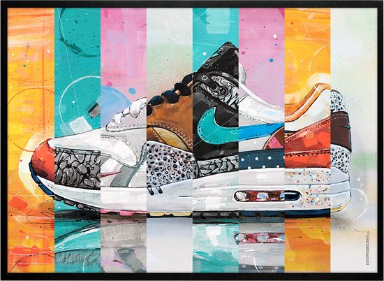 Sneaker print Parra Atmos colourway 71x51 cm *ingelijst & gesigneerd