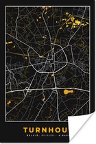 Poster Stadskaart - Turnhout - Plattegrond - Goud - Kaart - 60x90 cm