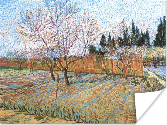 Poster Bloeiende perzikboom - Vincent van Gogh