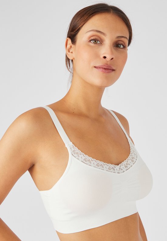 Damart - Bralette beugelloze beha - Dames - Wit - M