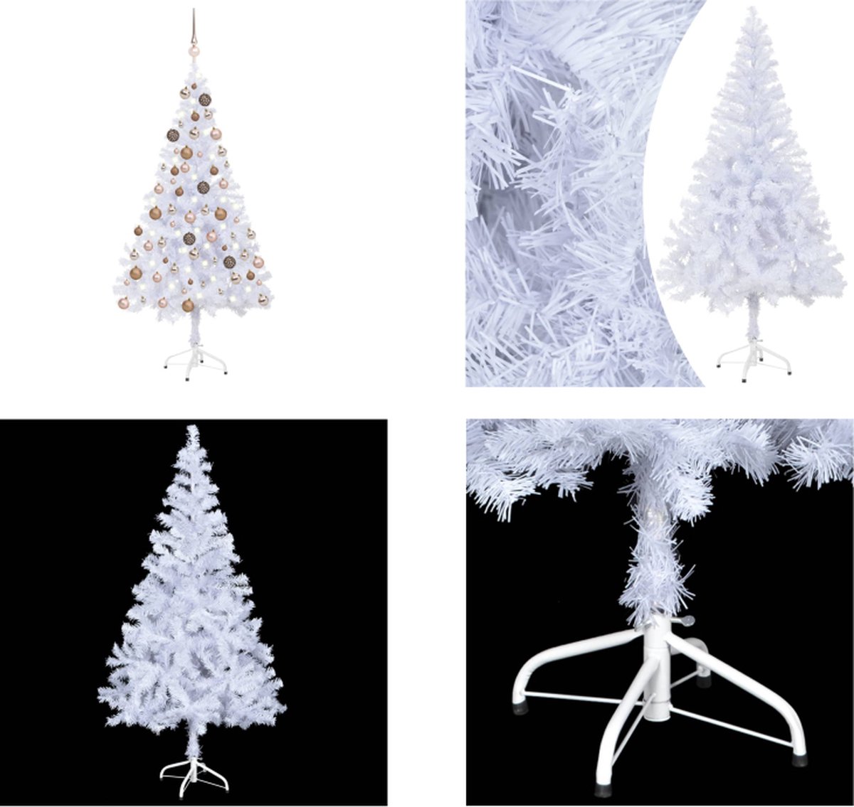 vidaXL Kunstkerstboom met LED's en kerstballen 230 takken 120 cm - Kunstkerstboom - Kunstkerstbomen - Kerstboom - Kerstdecoratie
