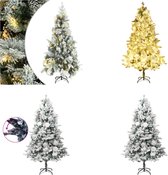 vidaXL Kerstboom met LED's- dennenappels en sneeuw 225 cm PVC en PE - Kunstkerstboom - Kunstkerstbomen - Kerstboom - Kerstdecoratie