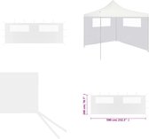 vidaXL Prieelzijwand met ramen 6x2 m wit - Zijwand - Zijwanden - Partytent - Partytenten