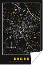 Poster Stadskaart – Kaart – Rheine – Gold – Duitsland – Plattegrond - 60x90 cm