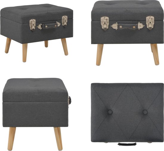 Songmics Opbergpoef Paf - 76 x 38 x 38 cm - Grijs | Leen Bakker