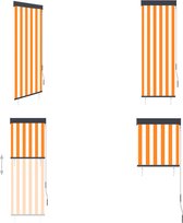 vidaXL Rolgordijn voor buiten 60x250 cm wit en oranje - Rolgordijn - Rolgordijnen - Tuinrolgordijn - Tuinrolgordijnen