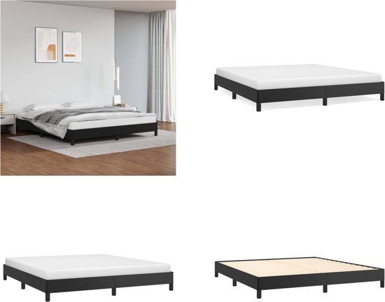 vidaXL Bedframe kunstleer zwart 160x200 cm - Bedframe - Bedframes - Bed - Slaapmeubel