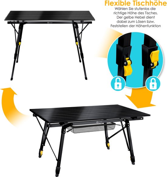 KESSER® Campingtafel inklapbare Tafel - Vouwtafel voor Buiten en Camping 90 x 53 cm - Zwart van KES — afbeelding 5