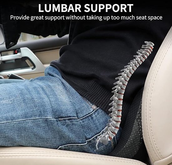 Professionele Autostoelkussen, Luxe ergonomisch zitkussen voor auto, traag schuim autostoelkussen, orthopedisch zitkussen voor autostoel, Road Trip Essentials voor chauffeurs (zwart) - 