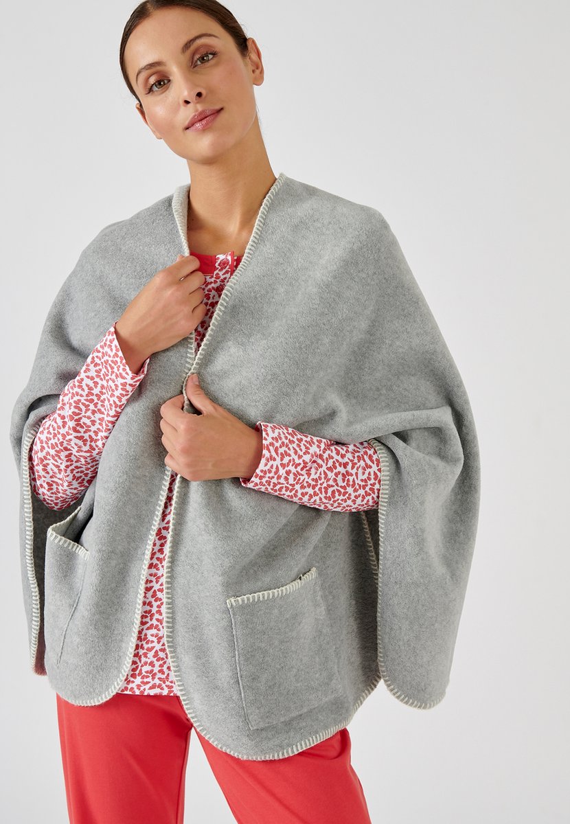 Damart - Poncho voor binnen Thermolactyl van fleece - Dames - Grijs - Eén maat