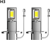 TLVX H3 55Watt Pro Line Perfect Fit LED lampen – 6000K Wit Licht (set 2 stuks), 36000 Lumen Hoge Lichtopbrengst – CANBUS - Auto - Scooter - Motor - Dimlicht - Grootlicht – Mistlicht - Koplampen - Autolamp - Autolampen 12V