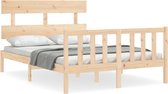 vidaXL - Bedframe - met - hoofdbord - massief - hout