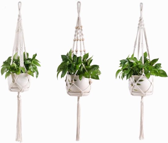 Katoenen macramé touw | met kralen en ringen