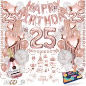 Fissaly 25e Anniversaire Décoration de Fête en Or Rose - Fête - Ballons Hélium, Latex & Confettis en Papier
