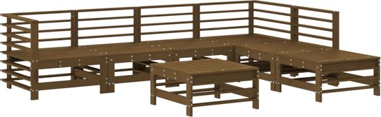 vidaXL-7-delige-Tuinset-massief-grenenhout-honingbruin