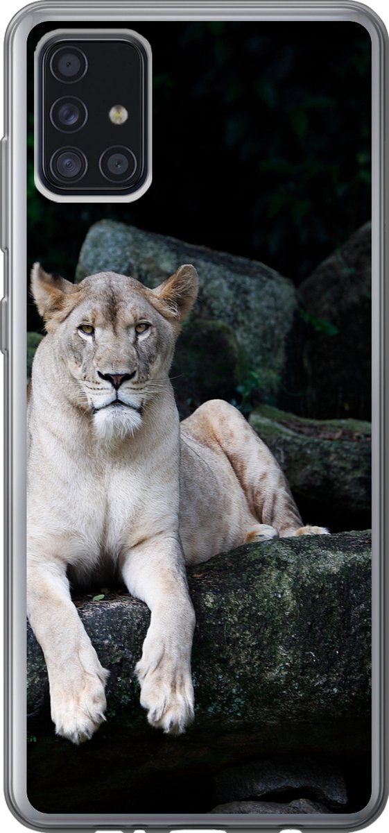 Telefoonhoesje Geschikt voor Samsung Galaxy A52 5G hoesje - Leeuw - Wilde dieren - Portret - Siliconen Telefoonhoesje Telefoonhoesje