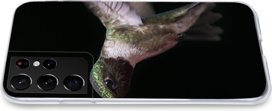Coque Samsung Galaxy S21 Ultra - Colibri gorge rubis sur fond noir - Siliconen