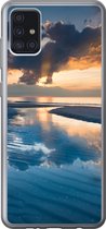 Geschikt voor Samsung Galaxy A52 5G hoesje - Zonsondergang bij de Nederlandse kust - Siliconen Telefoonhoesje