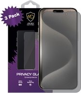 3-Pack MobyDefend iPhone 15 Pro Max Screenprotectors - Matte Privacy Glass Screensavers - Glasplaatjes Geschikt Voor iPhone 15 Pro Max
