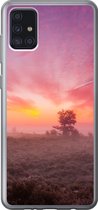 Samsung Galaxy A52 5G hoesje - Paarse tinten in Nederlands landschap - Siliconen Telefoonhoesje