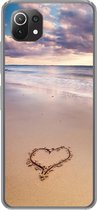 Geschikt voor Xiaomi 11T hoesje - Hart op het strand in Nederland - Siliconen Telefoonhoesje
