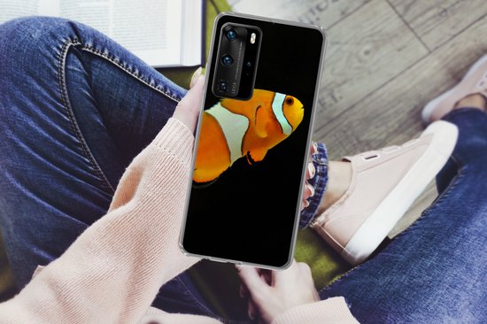Coque Huawei P40 Pro - Poisson - Ligne - Zwart - Coque de téléphone en Siliconen