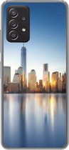 Geschikt voor Samsung Galaxy A53 5G hoesje - New York - Skyline - Reflectie - Siliconen Telefoonhoesje