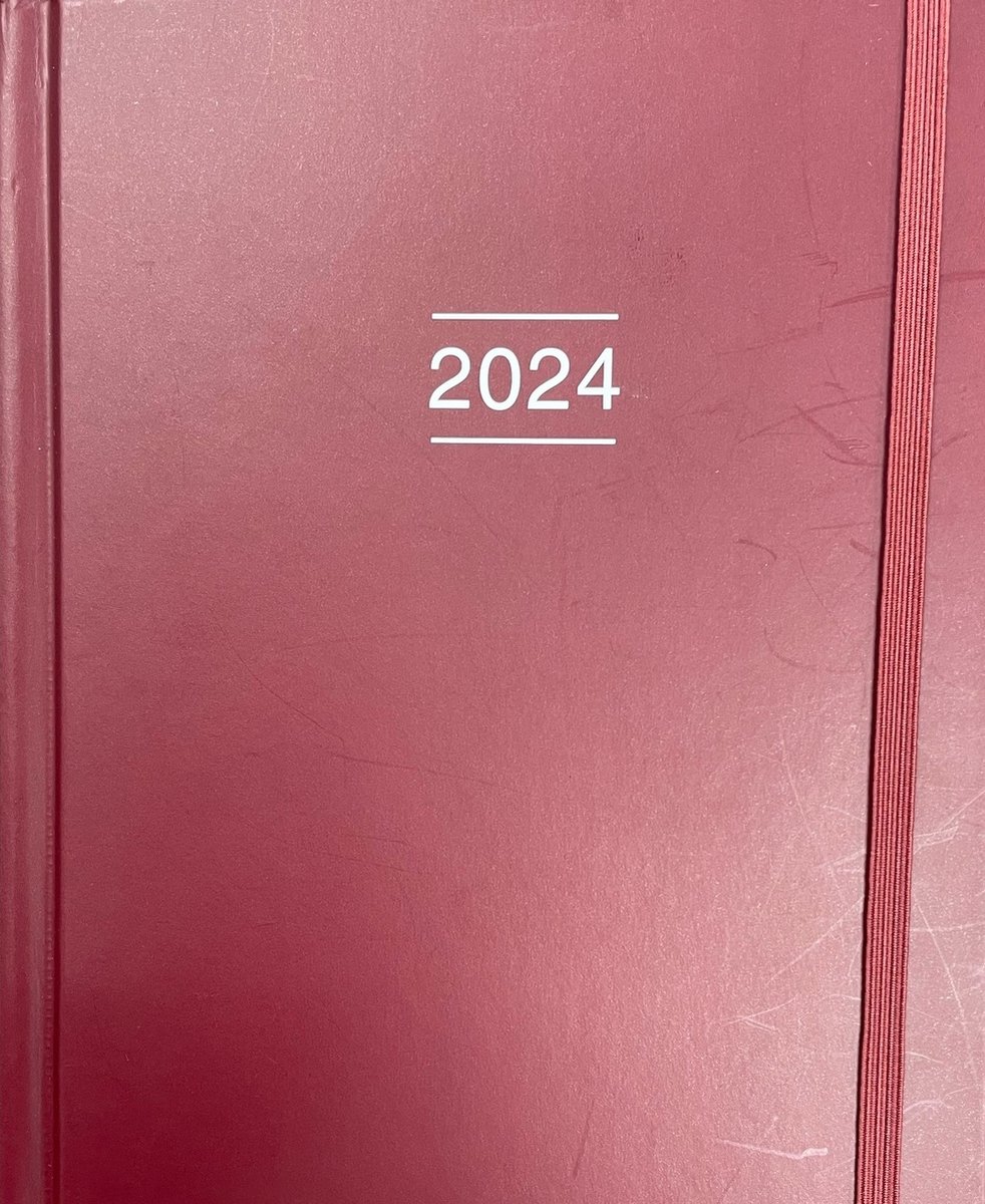 Agenda 2024 A5 basis gebonden Bordeaux