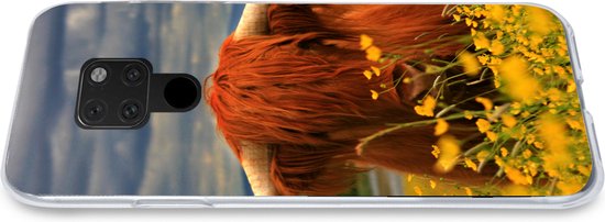 Coque Huawei P40 Lite - Highlander écossais - Animaux - Fleurs - Coque de téléphone en Siliconen