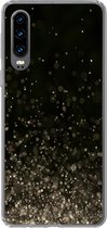 Geschikt voor Huawei P30 hoesje - Glitter - Abstract - Zwart - Siliconen Telefoonhoesje