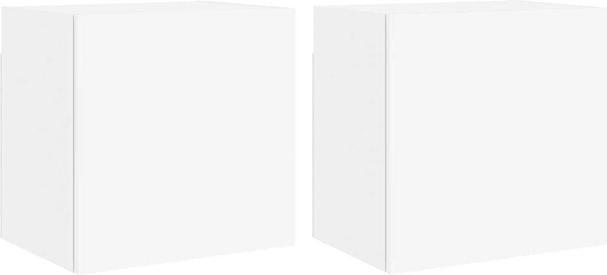 vidaXL - Tv-wandmeubels - 2 - st - 40,5x30x40 - cm - bewerkt - hout - wit