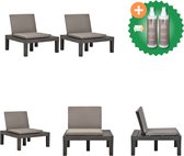 vidaXL Loungestoelen 2 st met kussens kunststof antraciet Tuinstoel Inclusief Onderhoudsset