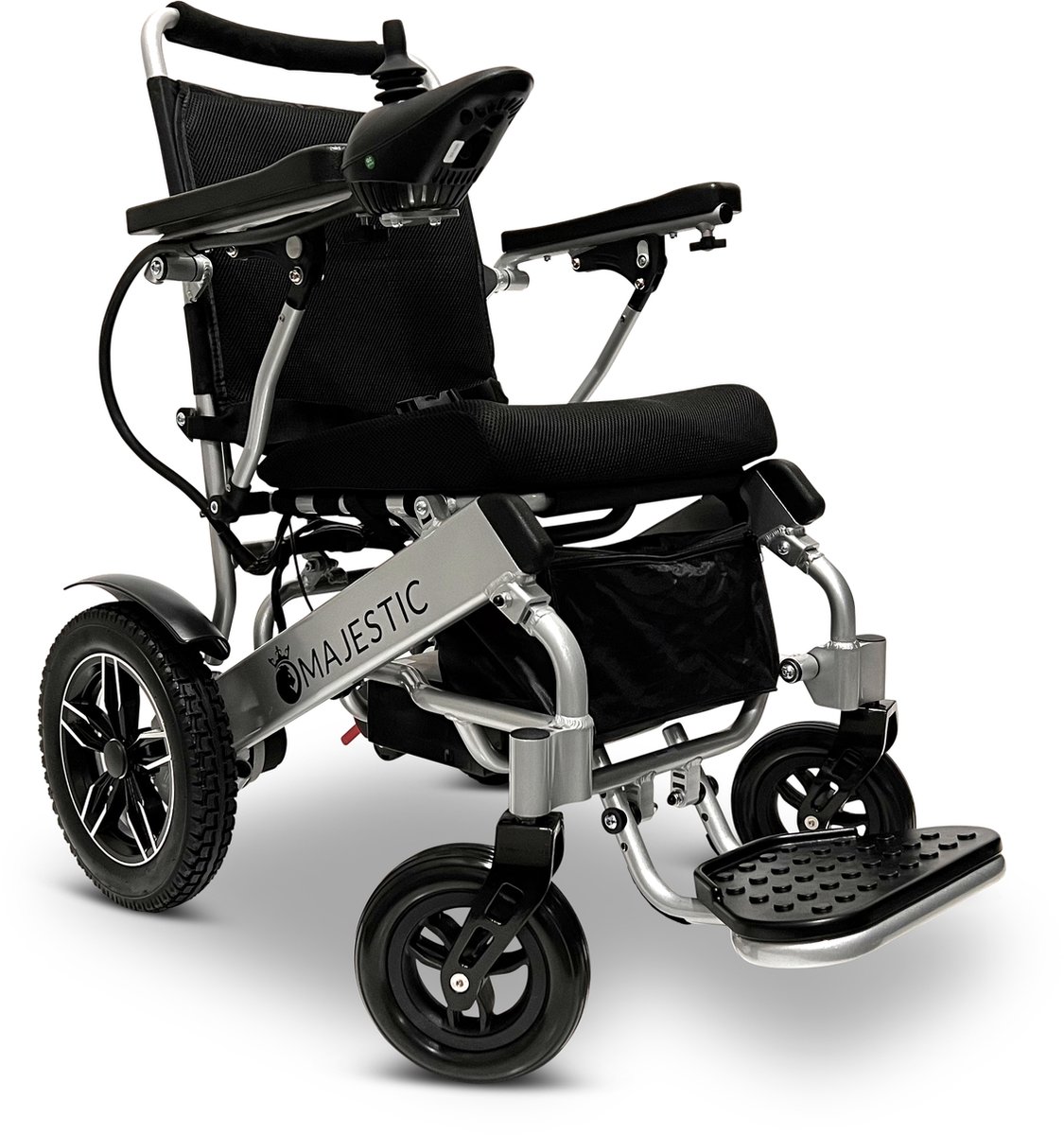 Goedkoopste COMFYGO IQ-8000 Elektrische rolstoel, Lichtgewicht, Draadloze afstandsbediening, Handmatig opvouwbaar, Niet achterover leunen, 12AH Li-ion, tot 20km, 51cm, Zilver frame & Standaard fabric