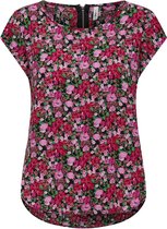 Only T-shirt Onlvic S/s Aop Top Noos Ptm 15161116 Black/rosie Pink Dames Maat - 38