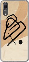 Telefoonhoesje Geschikt voor Huawei P20 hoesje - Zwart - Design - Bruin - Siliconen Telefoonhoesje