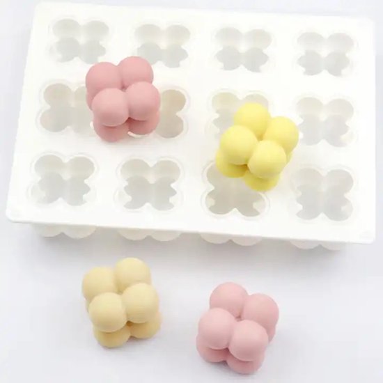 Sans Citron - 1 pièce - Moule à Bougie Cube à Bulles en Siliconen - 15 Petites Bougies - Formes de Bougies - Moules à Bougies - DIY