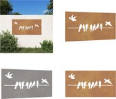 vidaXL-Wanddecoratie-tuin-vogelontwerp-105x55-cm-cortenstaal - Tuindecoratie - Tuindecoratie - Wanddecoratie - Muurdecoratie