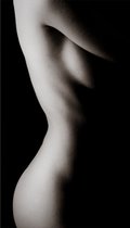 Allernieuwste.nl® Canvas Schilderij Naakt Body Art Model - Kunst - Poster - Reproductie - 60 x 100 cm - Zwart Wit