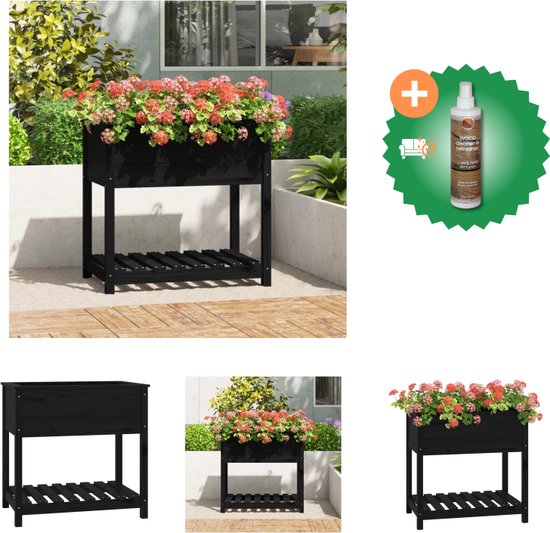 Plantenbak 50x50x23 cm massief grenenhout wit