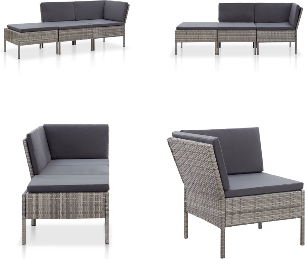 Vidaxl Tuin Loungeset Grijs Tuinbank