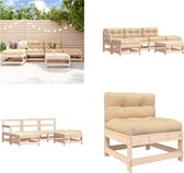 vidaXL 6-delige Loungeset met kussens massief hout - Loungeset - Loungesets - Lounge Set - Tuinset