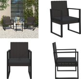 vidaXL Chaise de jardin avec kussen Poly rotin Noir - Chaise de jardin - Chaises de jardin - Chaise d'extérieur - Chaise de terrasse
