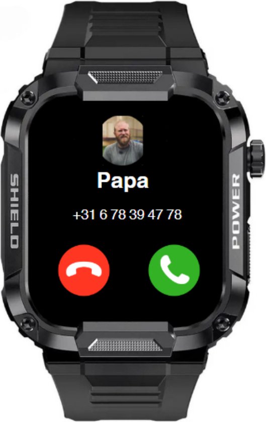 Kiraal Wave - Élégance masculine - Conception de montre intelligente robuste - Android et iOS - Design vert armée élégant